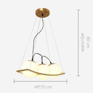 Wooden Curved LED Pendant Lamp