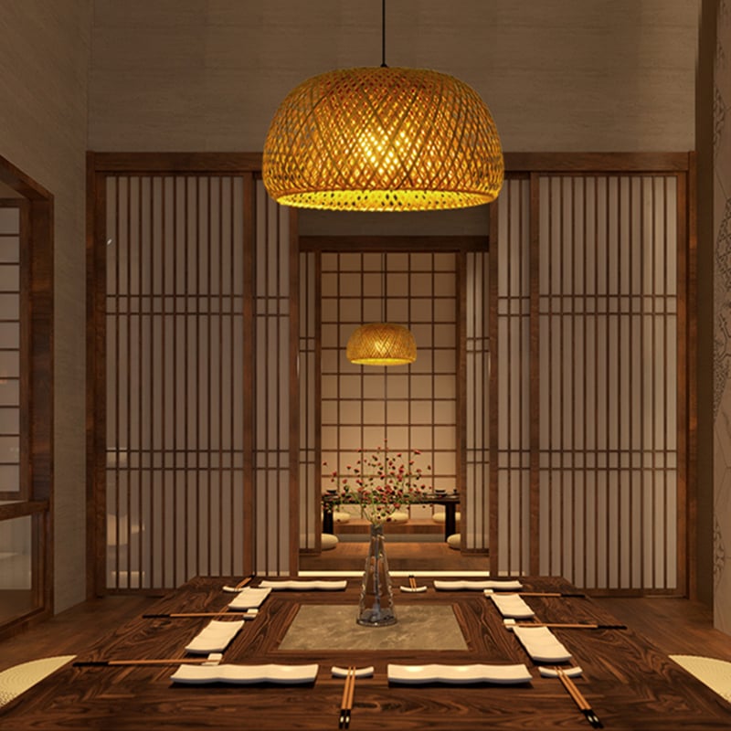 Tea Room Zen Woven Lampshade Pendant Light