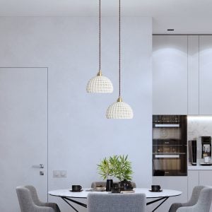 Flower Basket Ceramic Pendant Light