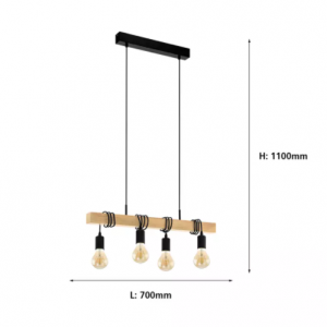 TOWNSHEND 4 Light Wooden Pendant