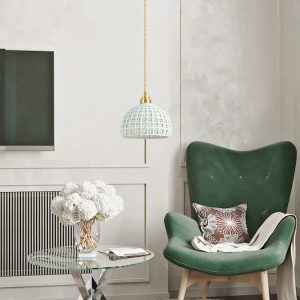 Flower Basket Ceramic Pendant Light